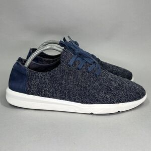Toms Men's Size 10 Del Ray Blue Denim Lace Up Sneakers